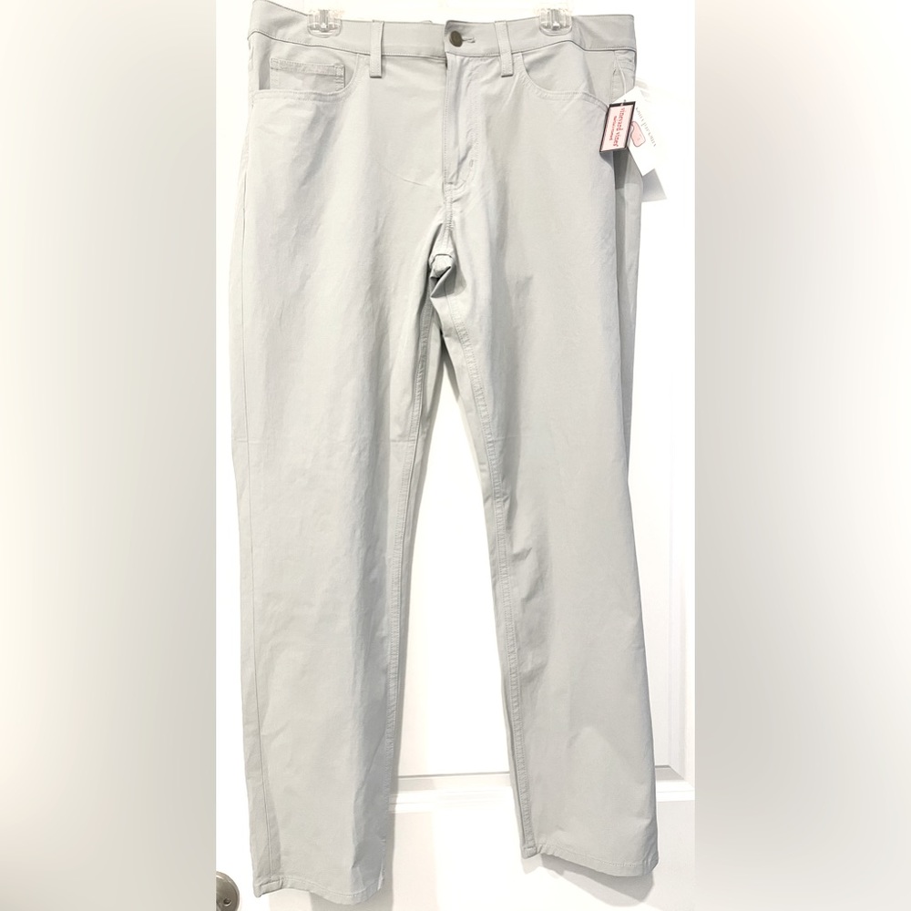 NWT Vineyard Vines Mens 5-Pocket Performance Pants Size 34x30 Barracuda Gray